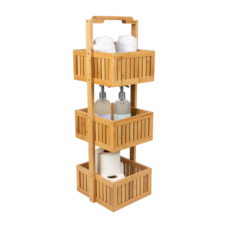 Freestanding Bathroom Storage Caddy Bamboo Semis Online